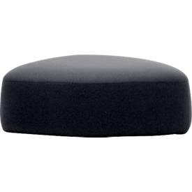 Polstermöbel Leyform GOGO Pouf, groß, oval, B 1240 x T 1090 x H 440 mm, mit Gleitern, Stoffbezug, anthrazit