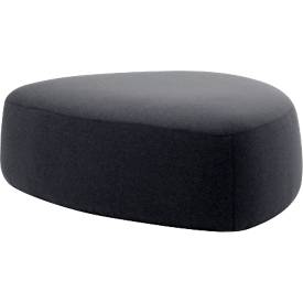 Polstermöbel Leyform GOGO Pouf, groß, oval, B 1240 x T 1090 x H 440 mm, mit Gleitern, Stoffbezug, anthrazit