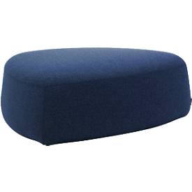 Polstermöbel Leyform GOGO Pouf, groß, oval, B 1240 x T 1090 x H 440 mm, mit Gleitern, Stoffbezug, dunkelblau