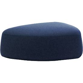 Polstermöbel Leyform GOGO Pouf, groß, oval, B 1240 x T 1090 x H 440 mm, mit Gleitern, Stoffbezug, dunkelblau