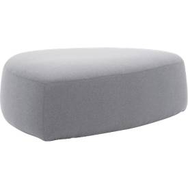 Polstermöbel Leyform GOGO Pouf, groß, oval, B 1240 x T 1090 x H 440 mm, mit Gleitern, Stoffbezug, grau