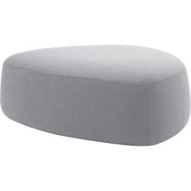 Polstermöbel Leyform GOGO Pouf, groß, oval, B 1240 x T 1090 x H 440 mm, mit Gleitern, Stoffbezug, grau