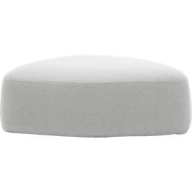 Polstermöbel Leyform GOGO Pouf, groß, oval, B 1240 x T 1090 x H 440 mm, mit Gleitern, Stoffbezug, hellgrau