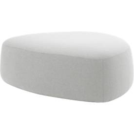 Polstermöbel Leyform GOGO Pouf, groß, oval, B 1240 x T 1090 x H 440 mm, mit Gleitern, Stoffbezug, hellgrau