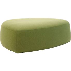 Polstermöbel Leyform GOGO Pouf, groß, oval, B 1240 x T 1090 x H 440 mm, mit Gleitern, Stoffbezug, hellgrün