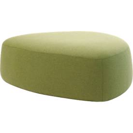 Polstermöbel Leyform GOGO Pouf, groß, oval, B 1240 x T 1090 x H 440 mm, mit Gleitern, Stoffbezug, hellgrün