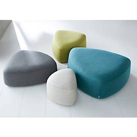 Polstermöbel Leyform GOGO Pouf, groß, oval, B 1240 x T 1090 x H 440 mm, mit Gleitern, Stoffbezug, petrol