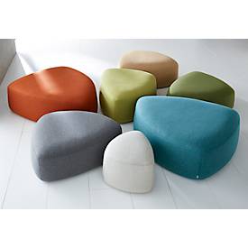 Polstermöbel Leyform GOGO Pouf, groß, oval, B 1240 x T 1090 x H 440 mm, mit Gleitern, Stoffbezug, terracottabraun