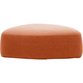 Polstermöbel Leyform GOGO Pouf, groß, oval, B 1240 x T 1090 x H 440 mm, mit Gleitern, Stoffbezug, terracottabraun