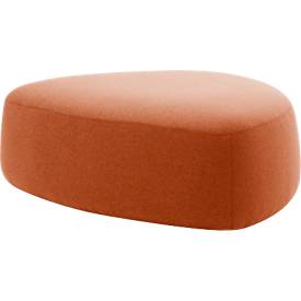 Polstermöbel Leyform GOGO Pouf, groß, oval, B 1240 x T 1090 x H 440 mm, mit Gleitern, Stoffbezug, terracottabraun