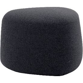 Polstermöbel Leyform GOGO Pouf, klein, oval, B 550 x T 515 x H 440 mm, mit Gleitern, Stoffbezug, anthrazit