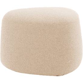 Polstermöbel Leyform GOGO Pouf, klein, oval, B 550 x T 515 x H 440 mm, mit Gleitern, Stoffbezug, beige