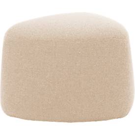 Polstermöbel Leyform GOGO Pouf, klein, oval, B 550 x T 515 x H 440 mm, mit Gleitern, Stoffbezug, beige