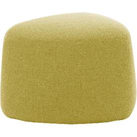 Polstermöbel Leyform GOGO Pouf, klein, oval, B 550 x T 515 x H 440 mm, mit Gleitern, Stoffbezug, gelb