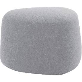 Polstermöbel Leyform GOGO Pouf, klein, oval, B 550 x T 515 x H 440 mm, mit Gleitern, Stoffbezug, grau