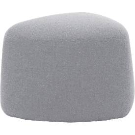 Polstermöbel Leyform GOGO Pouf, klein, oval, B 550 x T 515 x H 440 mm, mit Gleitern, Stoffbezug, grau