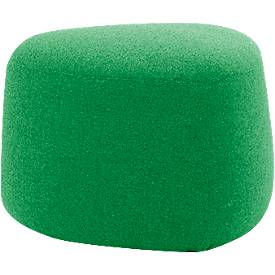 Polstermöbel Leyform GOGO Pouf, klein, oval, B 550 x T 515 x H 440 mm, mit Gleitern, Stoffbezug, grün