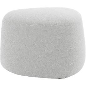 Polstermöbel Leyform GOGO Pouf, klein, oval, B 550 x T 515 x H 440 mm, mit Gleitern, Stoffbezug, hellgrau