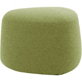 Polstermöbel Leyform GOGO Pouf, klein, oval, B 550 x T 515 x H 440 mm, mit Gleitern, Stoffbezug, hellgrün