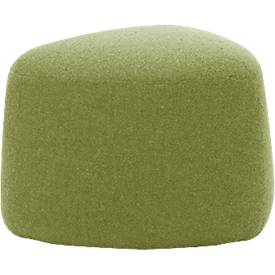 Polstermöbel Leyform GOGO Pouf, klein, oval, B 550 x T 515 x H 440 mm, mit Gleitern, Stoffbezug, hellgrün