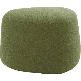 Polstermöbel Leyform GOGO Pouf, klein, oval, B 550 x T 515 x H 440 mm, mit Gleitern, Stoffbezug, moosgrün