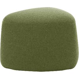 Polstermöbel Leyform GOGO Pouf, klein, oval, B 550 x T 515 x H 440 mm, mit Gleitern, Stoffbezug, moosgrün