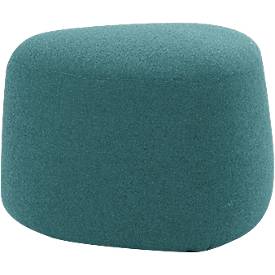Polstermöbel Leyform GOGO Pouf, klein, oval, B 550 x T 515 x H 440 mm, mit Gleitern, Stoffbezug, petrol