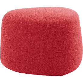 Polstermöbel Leyform GOGO Pouf, klein, oval, B 550 x T 515 x H 440 mm, mit Gleitern, Stoffbezug, rot