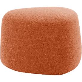 Polstermöbel Leyform GOGO Pouf, klein, oval, B 550 x T 515 x H 440 mm, mit Gleitern, Stoffbezug, terracottabraun