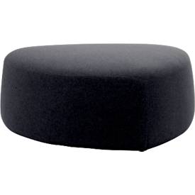 Polstermöbel Leyform GOGO Pouf, mittel, oval, B 980 x T 910 x H 390 mm, mit Gleitern, Stoffbezug, anthrazit