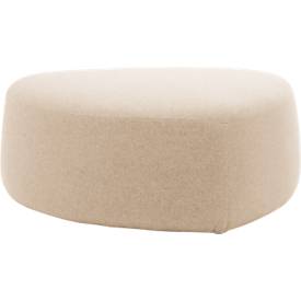 Polstermöbel Leyform GOGO Pouf, mittel, oval, B 980 x T 910 x H 390 mm, mit Gleitern, Stoffbezug, beige