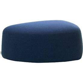 Polstermöbel Leyform GOGO Pouf, mittel, oval, B 980 x T 910 x H 390 mm, mit Gleitern, Stoffbezug, dunkelblau