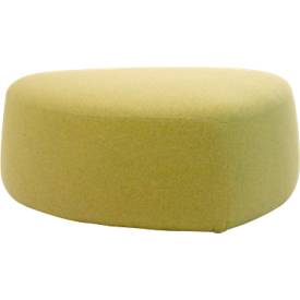 Polstermöbel Leyform GOGO Pouf, mittel, oval, B 980 x T 910 x H 390 mm, mit Gleitern, Stoffbezug, gelb