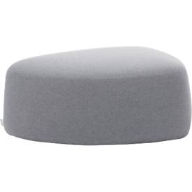 Polstermöbel Leyform GOGO Pouf, mittel, oval, B 980 x T 910 x H 390 mm, mit Gleitern, Stoffbezug, grau