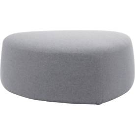 Polstermöbel Leyform GOGO Pouf, mittel, oval, B 980 x T 910 x H 390 mm, mit Gleitern, Stoffbezug, grau