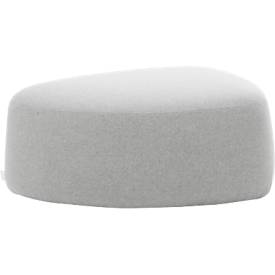 Polstermöbel Leyform GOGO Pouf, mittel, oval, B 980 x T 910 x H 390 mm, mit Gleitern, Stoffbezug, hellgrau