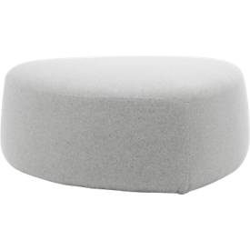 Polstermöbel Leyform GOGO Pouf, mittel, oval, B 980 x T 910 x H 390 mm, mit Gleitern, Stoffbezug, hellgrau