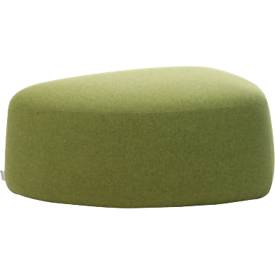 Polstermöbel Leyform GOGO Pouf, mittel, oval, B 980 x T 910 x H 390 mm, mit Gleitern, Stoffbezug, hellgrün