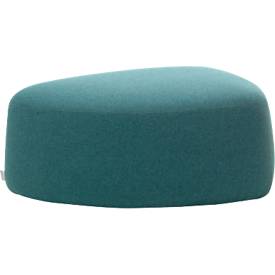 Polstermöbel Leyform GOGO Pouf, mittel, oval, B 980 x T 910 x H 390 mm, mit Gleitern, Stoffbezug, petrol