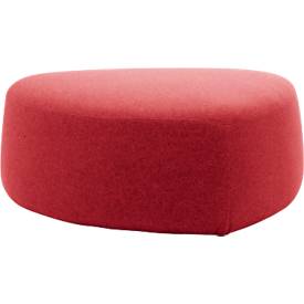 Polstermöbel Leyform GOGO Pouf, mittel, oval, B 980 x T 910 x H 390 mm, mit Gleitern, Stoffbezug, rot