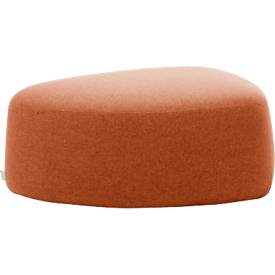 Polstermöbel Leyform GOGO Pouf, mittel, oval, B 980 x T 910 x H 390 mm, mit Gleitern, Stoffbezug, terracottabraun
