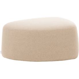 Polstermöbel Leyform GOGO Pouf, mittel, oval, B 980 x T 910 x H 440 mm, mit Gleitern, Stoffbezug, beige