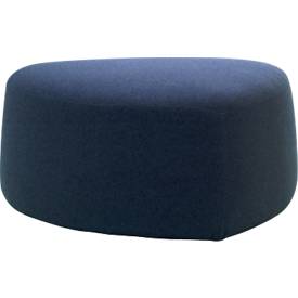 Polstermöbel Leyform GOGO Pouf, mittel, oval, B 980 x T 910 x H 440 mm, mit Gleitern, Stoffbezug, dunkelblau