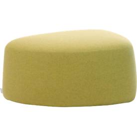 Polstermöbel Leyform GOGO Pouf, mittel, oval, B 980 x T 910 x H 440 mm, mit Gleitern, Stoffbezug, gelb