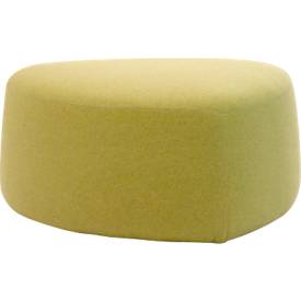 Polstermöbel Leyform GOGO Pouf, mittel, oval, B 980 x T 910 x H 440 mm, mit Gleitern, Stoffbezug, gelb