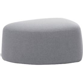 Polstermöbel Leyform GOGO Pouf, mittel, oval, B 980 x T 910 x H 440 mm, mit Gleitern, Stoffbezug, grau