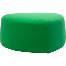 Polstermöbel Leyform GOGO Pouf, mittel, oval, B 980 x T 910 x H 440 mm, mit Gleitern, Stoffbezug, grün