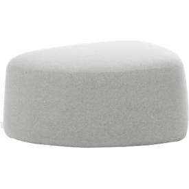 Polstermöbel Leyform GOGO Pouf, mittel, oval, B 980 x T 910 x H 440 mm, mit Gleitern, Stoffbezug, hellgrau