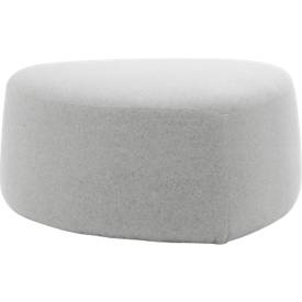 Polstermöbel Leyform GOGO Pouf, mittel, oval, B 980 x T 910 x H 440 mm, mit Gleitern, Stoffbezug, hellgrau
