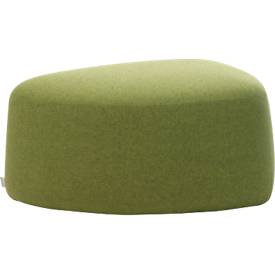 Polstermöbel Leyform GOGO Pouf, mittel, oval, B 980 x T 910 x H 440 mm, mit Gleitern, Stoffbezug, hellgrün